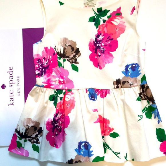 ♥️♠️♥️ Kate Spade peplum summer top size S or 2US - Picture 2 of 6